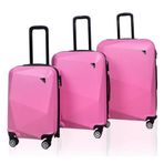 Polo Sky Elmas Pembe 3'lü Valiz Bavul Seti