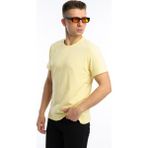 Polo State Erkek Bisiklet Yaka Regular Fit Carbon Fırçalı Tişört Sarı - 2XL
