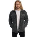 Polo State Erkek Oversize Çıt Çıt Kapamalı Cepli Peluş Antrasit Melanj Ceket - 2XL