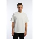 Polo State Erkek Oversize Fit Bisiklet Yaka Basic Tişört Beyaz