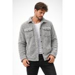 Polo State Erkek Peluş Yumuşak Dokulu Sherpa Ceket Gri Melanj - XL
