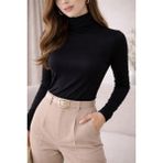 Polo State Kadın Basic Balıkçı Yaka Modal Likra Esnek Uzun Kollu Bluz - Siyah - XS