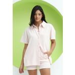 Polo State Kadın Havlu Kumaş Gömlek Pembe