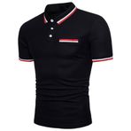 Polo tişört Kanpola T-Shirt Erkek Slim Fit Puantiyeli Tişört Sweatshirt Atlet Kas Tişört Top Bluz, B-siyah, S