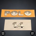 Polo ve 1.4 Yazısı Aksesuar 3m 3D Nikelaj Kaplama Krom Ithal