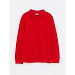 Polo Yaka Basic Uzun Kollu Erkek Çocuk Tişört - W20843Z4 - Kırmızı