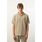 Polo Yaka Dokulu Erkek T-Shirt - Gri
