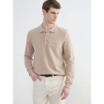 Polo Yaka Erkek Sweatshirt Bej