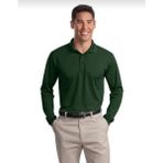 Polo Yaka Uzun Kollu Pamuklu Uzun Kol Polo Yakalı T-Shirt - 12 - 13 Yaş - Koyu Nefti Yeşili