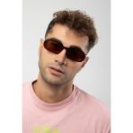 POLO55 Elips Model Kemik Çerçeve Erkek Güneş Gözlüğü - Kahverengi