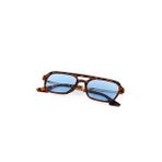 Polo55 PL23EG554 Leopard Çerçeve Mavi Lens Retro Tasarım Pilot Model Erkek Güneş Gözlüğü