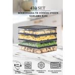 polo55.sport.1855 Buzdolabı Ve Mikrodalga Saklama Kabı - Gri Buzdolabı Organizeri 4X2800Ml