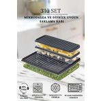 polo55.sport.1855 Buzdolabı Ve Mikrodalga Saklama Kabı/Organizeri Gri 3 Adet (1X 2800Ml- 2X 1000Ml)