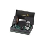 Poloair Erkek Kol Saati Kemer Cüzdan Kartlık Çakmak Hediyelik Kutusunda Gümüş Siyah Set PL-7045E5