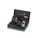Poloair Takvimli Erkek Kol Saati Otomatik Cüzdan Kemer Parfüm Seti Gold Gümüş Siyah Renk PL-7081E6