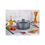 polochef Polo Chef Fiesta Granit Gri Derin Kapaklı Tencere Yanmaz Yapışmaz 20CM