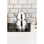 Polochef Zümrüt Çaydanlık 18/10 Paslanmaz Çelik Orta Boy Silver Saplı