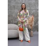 Polologin Butik Pembe Turuncu Çiçekli Tunik