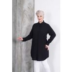 Polologin Butik Siyah Klasik Gömlek Tunik
