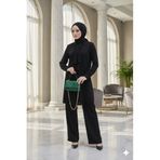Polologin Butik Siyah Viskon Tunik & Pantolon Takımı
