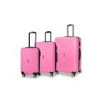 Polo&sky Altuğ Model Pembe Renk 3'lü Abs Valiz Seti Kabin - Orta - Büyük