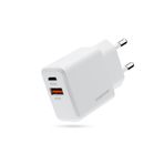 PoloSmart Pbs136 Hızlı 1 Usb 1 Pd Çıkışlı 20W Şarj Adaptörü Duvar Şarjı Beyaz, BSMA28-2