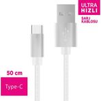 PoloSmart PSM12 50 cm Type-C Hızlı Şarj Kablosu
