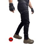 Polviton Erkek Kargo Pantolon Fermuarlı Cep Bölümü Taktikal Outdoor Siyah