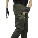 Polviton Erkek Kargo Pantolon Taktikal Combat Slim Fit Haki Yeşil Likralı Esnek