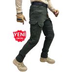 Polviton Haki Erkek Kargo Pantolon Taktikal Outdoor Combat Cep