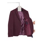 Poly Erkek Bordo Likralı Pamuklu Slim Fit Spor Blazer Ceket (Büyük Beden - Battal) Bordo 62