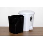 Poly Time Plastik Basmalı Pedallı Çöp Kovası Kutusu / 52 Litre - Beyaz / 57x40x40 Cm.