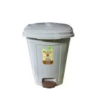 Poly Time Plastik Basmalı Pedallı Çöp Kovası Kutusu / 52 Litre - Krem / 57X40x40 Cm.