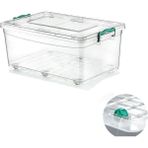 Poly Time Polytime Tekerlekli Multibox Şeffaf Kilitli Saklama Düzenleme Kabı Kutusu - Dikdörtgen - 60 Litre
