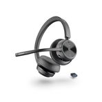 Poly Voyager 4320 UC Kablosuz Kulaklık, Mikrofonlu Bluetooth Kulaklık - Gürültü Önleyici Boom Mikrofon - USB-C ile USB-A Adaptörü ile PC'ye bağlanın, Bluetooth üzerinden Cep Telefonu - Microsoft Teams