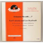 Polydor Karl Valentin & Liesl Karlstadt Erinnern Sie Sich 45 Lik Plak