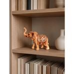Polyester Fil Biblo Dekoratif Şans Fili Heykeli El İşlemeli Masa ve Kitaplık Dekoru 15x17 cm