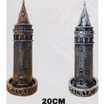 Polyester Galata Kulesi Biblo 20 cm Altın & Gümüş