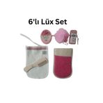Polyester Pamuklu Eldiven,kese,süngerli Sabun,banyo Lifi,ahşap Saç Tarağı,topuk Taşı 6'lı Banyo Set