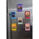 POLYFEZ Buzdolabı Renkli Magnet Fotoğraf Çerçevesi 6 Adet (İntax Mini Uyumlu)