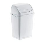 Polytime Magnum Klink Sallanır Kapak Ofis Banyo Mutfak Bahçe Çöp Kutusu Kovası / 20 Litre / Beyaz / 47X30x23 Cm.