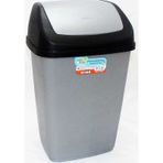 Polytime Magnum Klink Sallanır Kapak Ofis Banyo Mutfak Bahçe Çöp Kutusu Kovası / 20 Litre / Gri / 47x30x23 Cm.