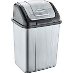 Polytime Magnum Sallanır Kapak Klink Ofis, Banyo, Mutfak Plastik Çöp Kutusu Kovası - 10 Litre - Gri - 37x24x19 Cm.
