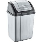 Polytime Magnum Sallanır Kapak Klink Ofis, Banyo, Mutfak Plastik Çöp Kutusu Kovası - 20 Litre - Gri - 47x30x23 Cm.
