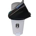 Polytime Pedallı Basmalı İç Kovalı Ofis, Banyo, Mutfak Plastik Çöp Kutusu Kovası - 6 Litre - Beyaz - 28x22x22 Cm.
