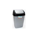 Polytime Sallanır Kapak Ofis Banyo Mutfak Bahçe Çöp Kutusu Kovası 10 L Gri 37x24x19 CM.