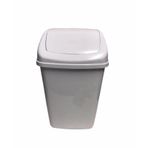 Polytime Sallanır Kapak Ofis Banyo Mutfak Bahçe Çöp Kutusu Kovası - 10 Litre / Beyaz - 37x24x19 Cm.