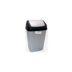 Polytime Sallanır Kapak Ofis Banyo Mutfak Bahçe Çöp Kutusu Kovası / 10 Litre / Gri / 37x24x19 Cm.