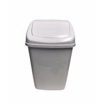 Polytime Sallanır Kapak Ofis Banyo Mutfak Bahçe Çöp Kutusu Kovası / 35 Litre / Beyaz / 57x38x30 Cm.