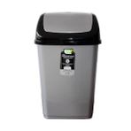 Polytime Sallanır Kapak Ofis Banyo Mutfak Bahçe Çöp Kutusu Kovası / 5 Litre / Gri / 29x14x17 Cm.